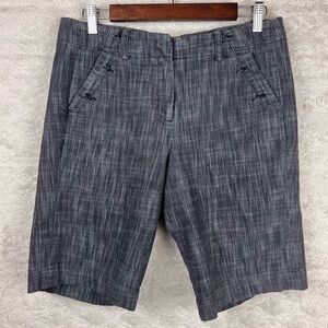 SANDRO Bermuda Shorts Size 10 Side Buttons Quiet Luxury Old Money Coastal Vacay